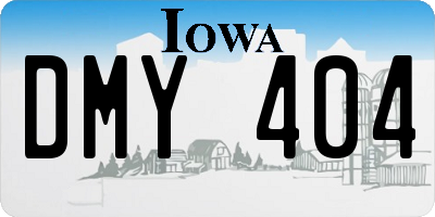 IA license plate DMY404