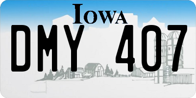 IA license plate DMY407