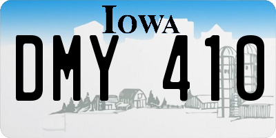 IA license plate DMY410
