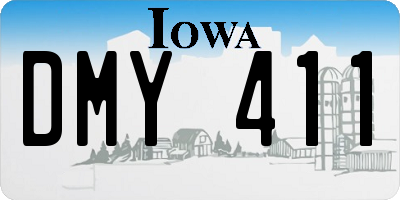 IA license plate DMY411