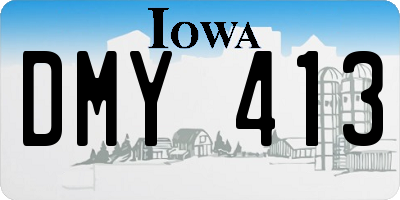 IA license plate DMY413