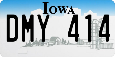 IA license plate DMY414