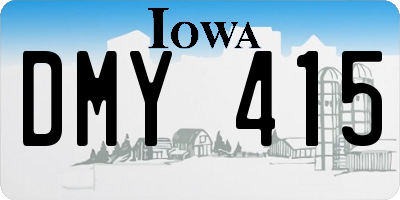 IA license plate DMY415