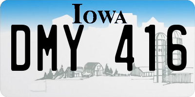 IA license plate DMY416