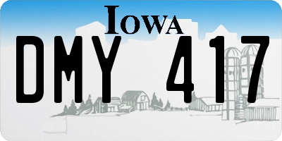 IA license plate DMY417