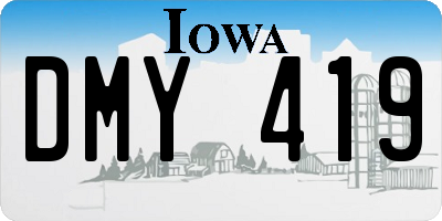 IA license plate DMY419