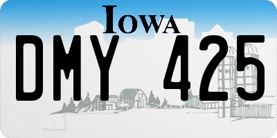 IA license plate DMY425