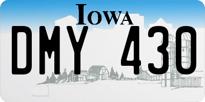 IA license plate DMY430