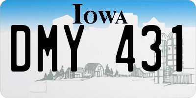 IA license plate DMY431