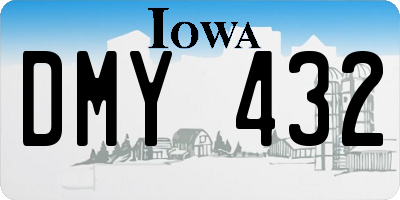 IA license plate DMY432
