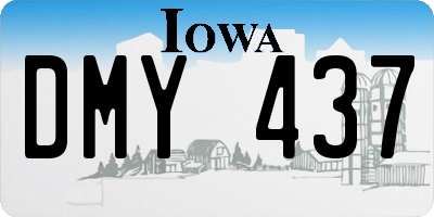 IA license plate DMY437
