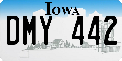 IA license plate DMY442