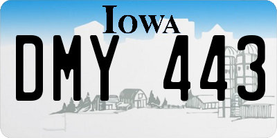 IA license plate DMY443