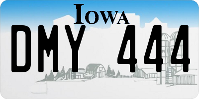 IA license plate DMY444