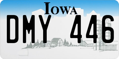 IA license plate DMY446
