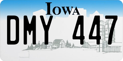 IA license plate DMY447