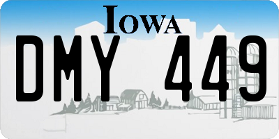 IA license plate DMY449