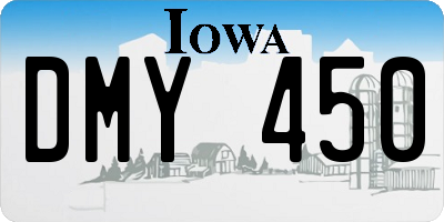 IA license plate DMY450