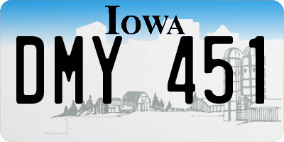 IA license plate DMY451