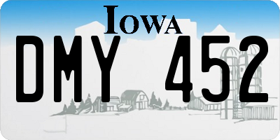 IA license plate DMY452