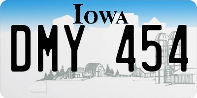 IA license plate DMY454