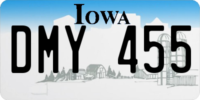 IA license plate DMY455