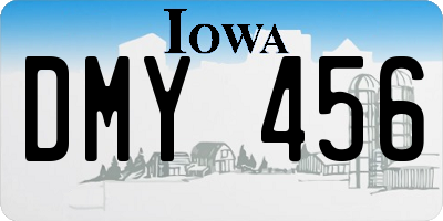 IA license plate DMY456