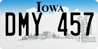 IA license plate DMY457