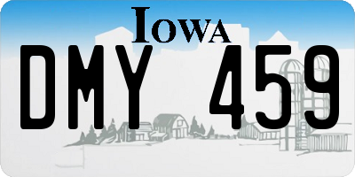 IA license plate DMY459