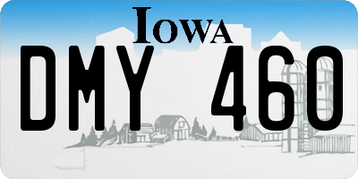 IA license plate DMY460