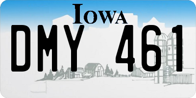 IA license plate DMY461