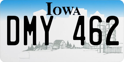 IA license plate DMY462