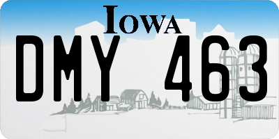 IA license plate DMY463
