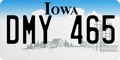 IA license plate DMY465