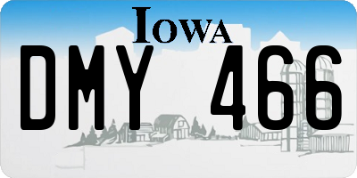 IA license plate DMY466