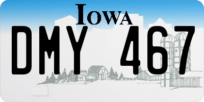 IA license plate DMY467