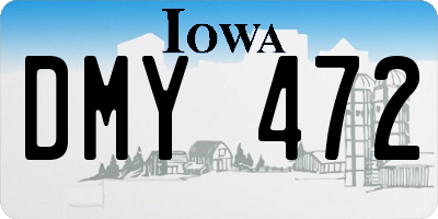 IA license plate DMY472