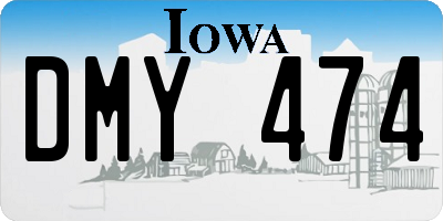 IA license plate DMY474