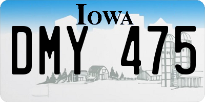 IA license plate DMY475