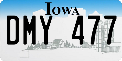 IA license plate DMY477