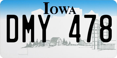 IA license plate DMY478