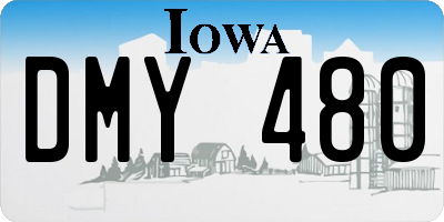 IA license plate DMY480