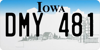 IA license plate DMY481