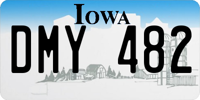 IA license plate DMY482