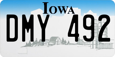 IA license plate DMY492