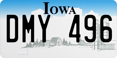 IA license plate DMY496