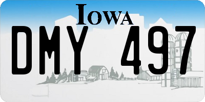 IA license plate DMY497