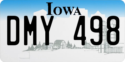 IA license plate DMY498