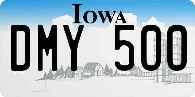 IA license plate DMY500