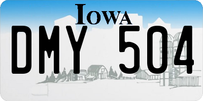 IA license plate DMY504